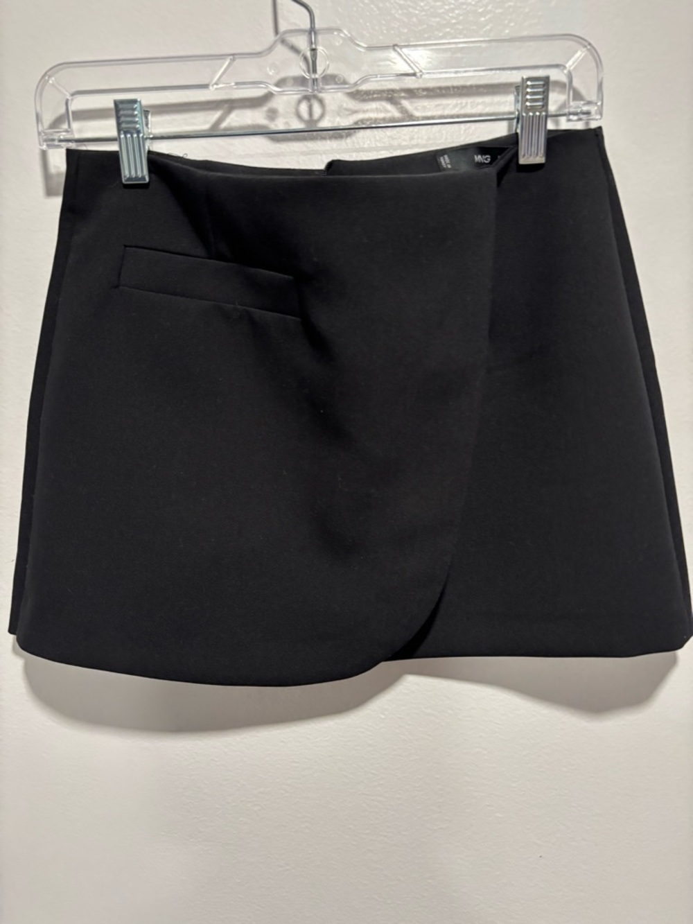 Mango Black Wrap-Front Mini Skirt